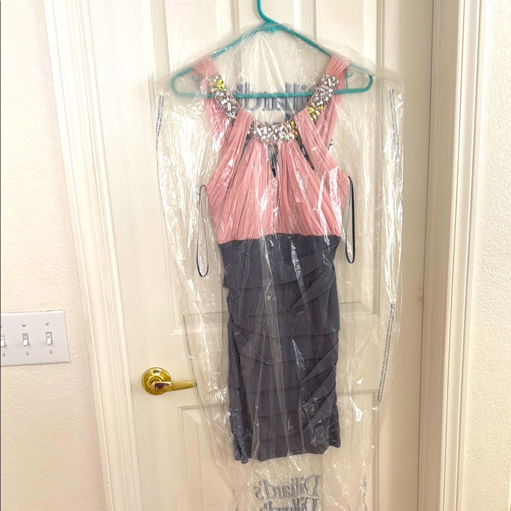 Jodi Kristopher Pink and Gray Dress